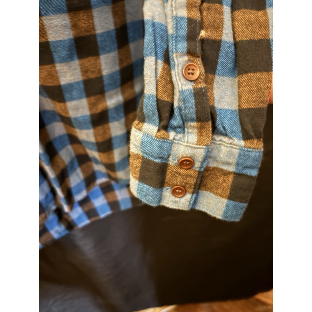 MADEWELL Plaid Button Down Shirt Womens S Blue Brown Flannel - Picture 5 of 12